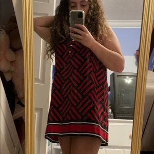 Red and black tunic or shift dress
